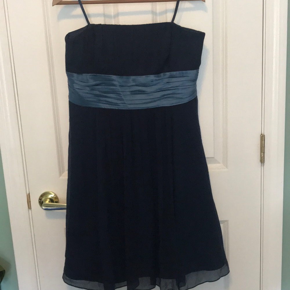 Strapless chiffon empire waist dress
